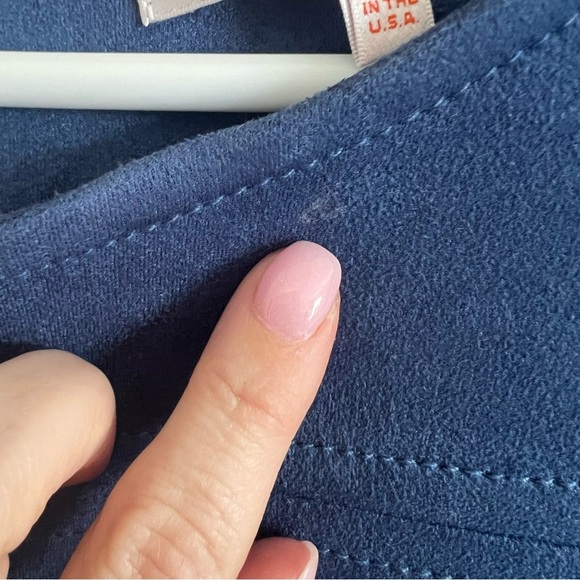 Jude Connally Blue Sheath Mini Dress Crew Neck Faux Suede Large - Picture 3 of 4